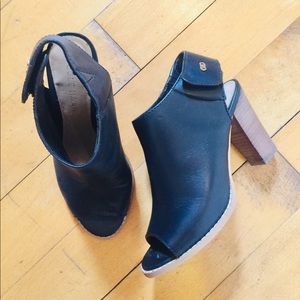 Cole Haan Leather Velcro Strap ankle booties